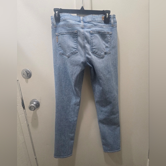 PAIGE Light Blue Ripped Skyline Ankle Peg Jeans - Picture 8 of 12